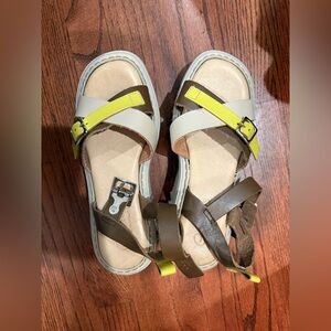 Kids Sandals with Yellow and Brown Straps